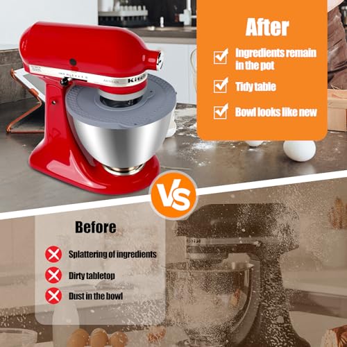 Silicone Bowl Cover for 4.5-5 Quart Tilt-Head Stand Mixers - Grey