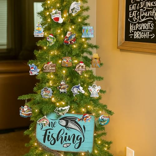 Vercraft 40 Pcs Fishing Christmas Ornaments Set - Holiday Tree Decorations