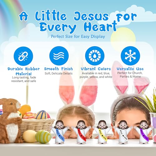 105 Pcs Mini Jesus Figurines - 1.4 Inch Tiny Religious Statues for Easter