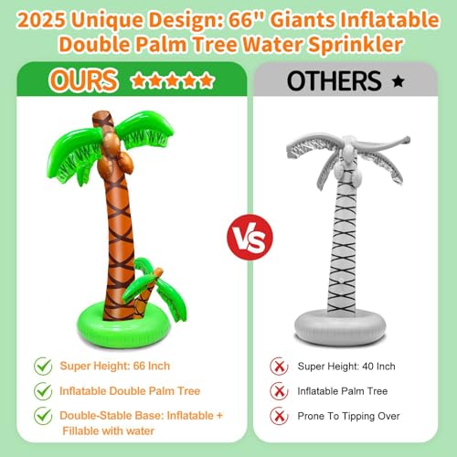 5.5ft Inflatable Palm Trees (2 Pack) - Hawaiian Luau Party Decorations