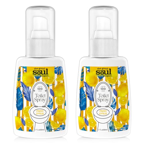 Toilet Odor Eliminator Spray, Fresh Citrus Bathroom Air Freshener, 2 Pack