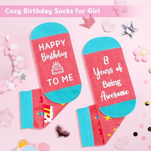 Launrada 8 Year Old Girl Birthday Gift Set - Trendy 8th Birthday Accessories & Toys (8 Year Old Style)