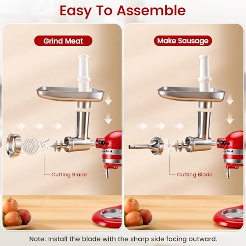 Stainless Steel Meat Grinder Attachment for Stand Mixers