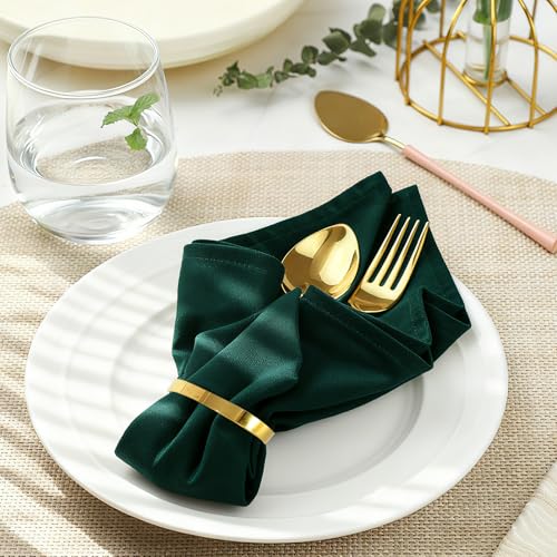 100 Pcs Gold Metal Napkin Rings, Elegant Round Napkin Holders for Weddings