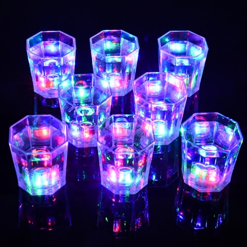 JTWKING 24 Pack Light Up Shot Glasses for Parties & Celebrations