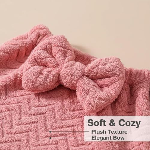 Plus Size Coral Fleece Bath Towel Wrap & Shower Cap Set - Quick Dry