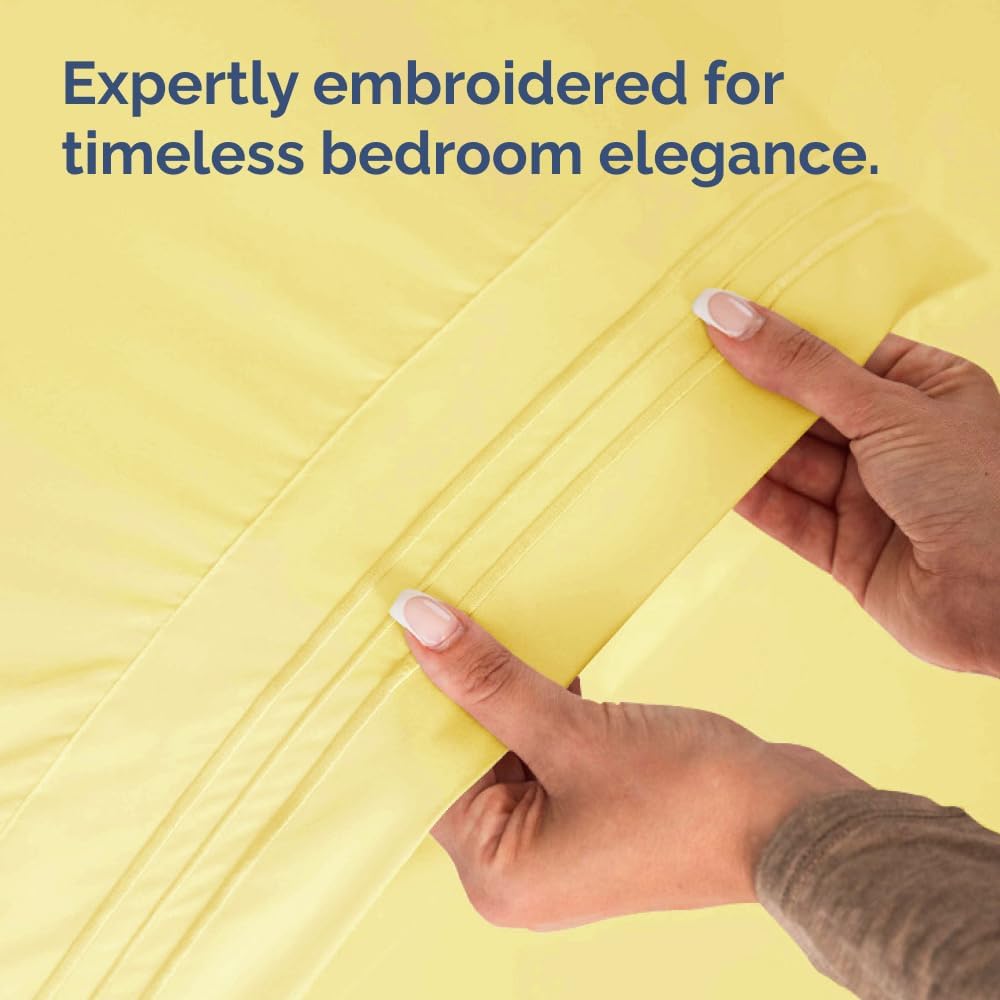 Skiennix Body Pillowcases Set of 2 | Soft 20x54 Long Pillow Covers for Side Sleepers - Wrinkle-Free, Machine Washable, Yellow