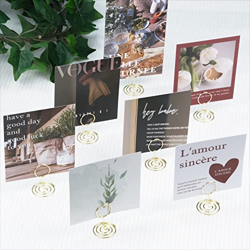 20pcs Mini Gold Table Number Holders - Metal Wire Place Card Stands