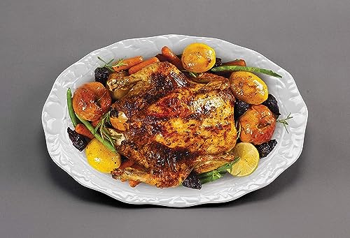 Large Ceramic Thanksgiving Turkey Serving Platter & Baster Set for Holiday Dinners