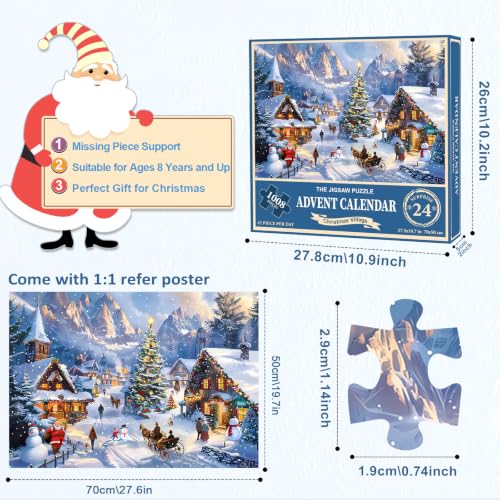 Christmas Jigsaw Puzzle Advent Calendar - 1008 Piece 24 Day Countdown