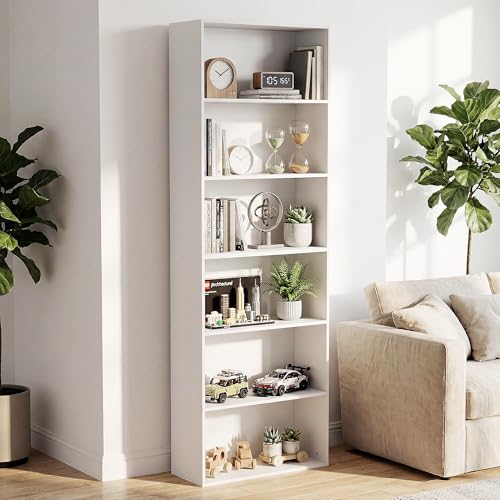 71-Inch 6-Tier Tall Open Bookshelf, Modern Display Bookcase for Home Office