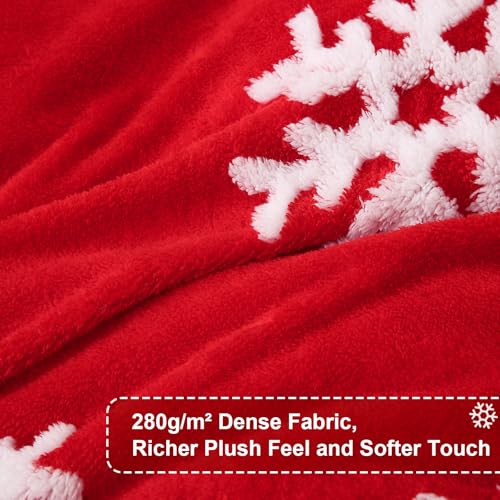 ASPMIZ Red Snowflake King Comforter Set 104x90 Winter Cozy Bedding