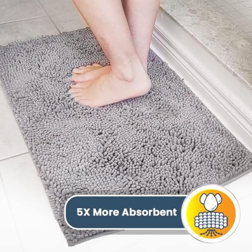 Super Absorbent Microfiber Door Mat - Quick Dry Chenille Entryway Rug, 24x36