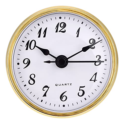 2.8 Inch Quartz Clock Insert with Silver Trim, Arabic Numeral Face