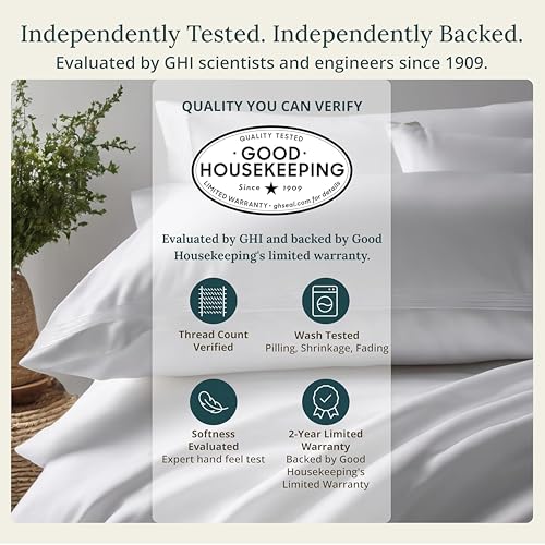 California Design Den 100% Organic Cotton Queen Sheet Set - Crisp Percale