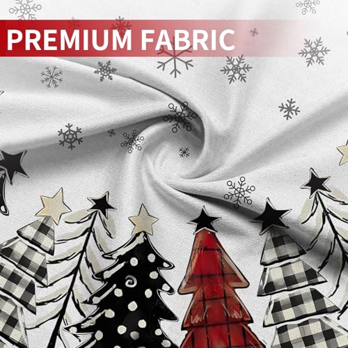 48-Inch Red and Black Buffalo Plaid Christmas Tree Skirt - Holiday Mat