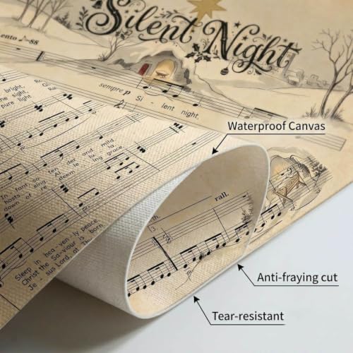 Unframed Vintage Christmas Carol Sheet Music Canvas Wall Art 12x18in Set of 3