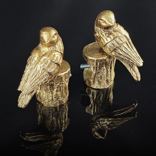 Decorative Bird Curtain Rod Finials, Set of 2 for 1-Inch Rods