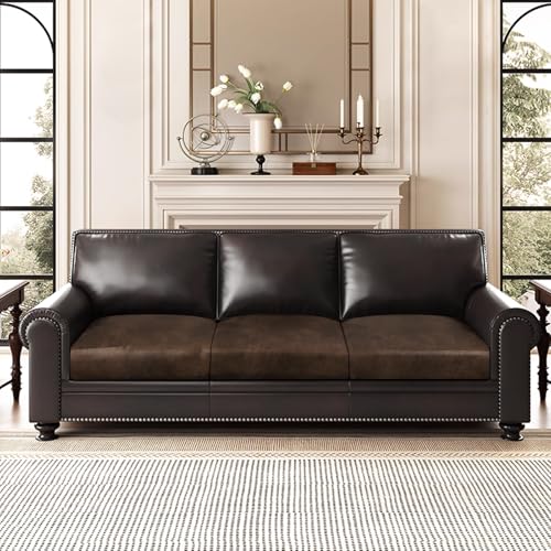 Stretch Spandex Sofa Cushion Covers Set, 3-Piece, Brown