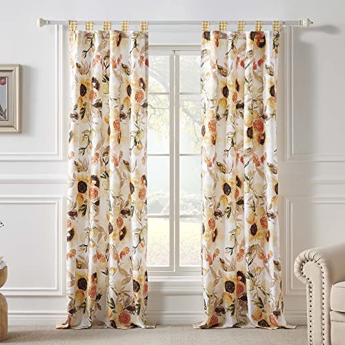 Greenland Home Fashions Collection Window Treatment, Curtains, Tiers, Draperies, Panels, Lined with Tiebacks, 42" W x 84" L, Set of 2, Somerset