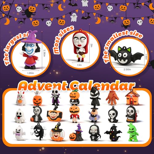 24 Day Halloween Advent Calendar with Mini Horror Collectible Figures