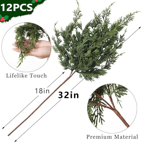 12 Pcs 32" Realistic Cedar Branches for Vase Christmas Decor – GLIDLION