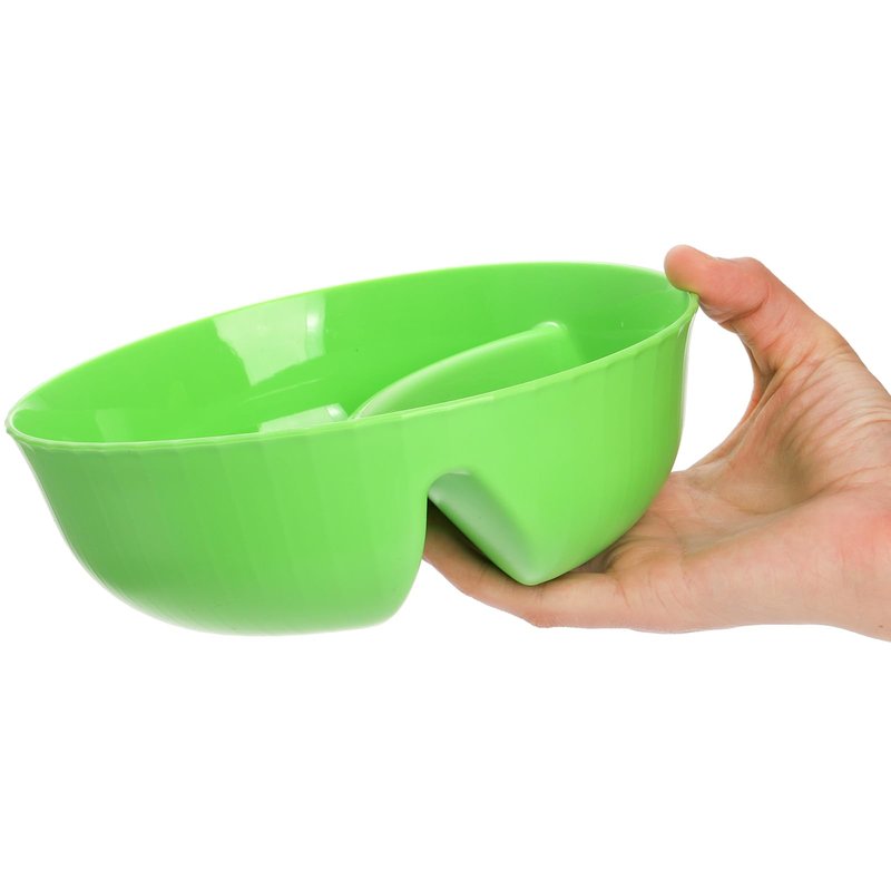 Okllen Set of 12 Anti-soggy Cereal Bowls, Plastic Divided Bowl for Chip and Dip, Separated Snack Bowl Sauce Dipping Dish for Ice Cream, Yogurt and Berries, 4 Colors