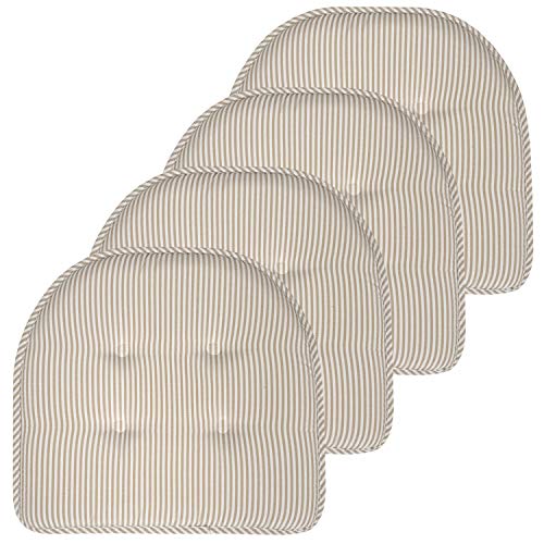 U-Shaped Memory Foam Chair Cushions 17" x 16" - Non-Slip Pads, Set of 4
