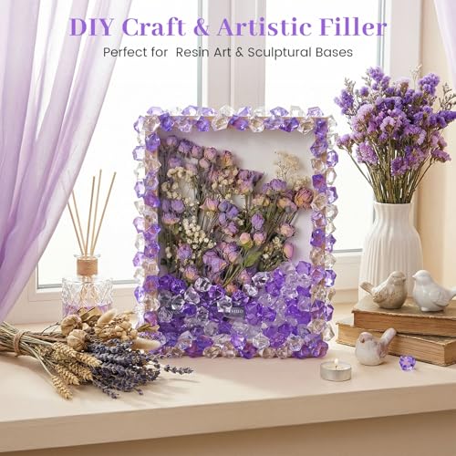 Assorted Purple Acrylic Ice Rocks - 150-Piece Vase Filler & Table Scatter