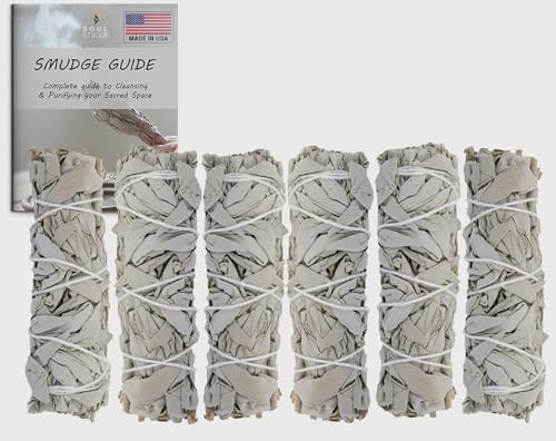 Organic White Sage Smudge Sticks 4-Inch Bundle for Home Cleansing Rituals