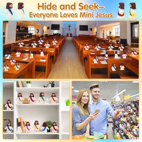 100 Pcs Mini Jesus Figurines, 1.4-Inch Tiny Religious Party Favors