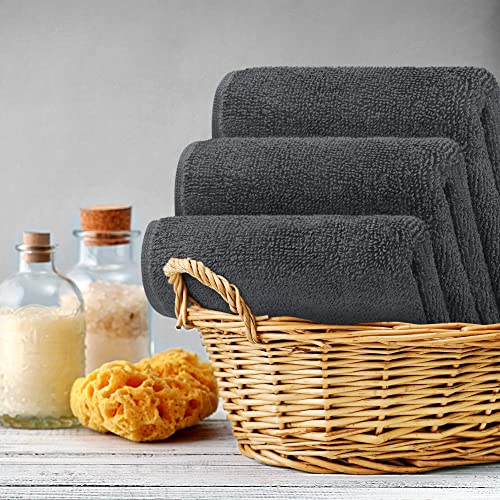 Utopia Towels 12-Pack Ring Spun Cotton Washcloths 12x12 Grey