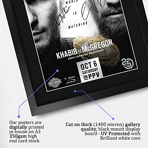 UFC 229 Khabib vs McGregor Framed Printed Autograph Display, 12x16 Inch