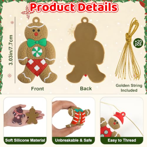 16-Piece Gingerbread Man & House Christmas Tree Ornaments - 3 Inch