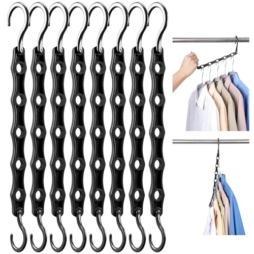 10 Pack Space Saving Hangers Black Plastic Closet Organizer