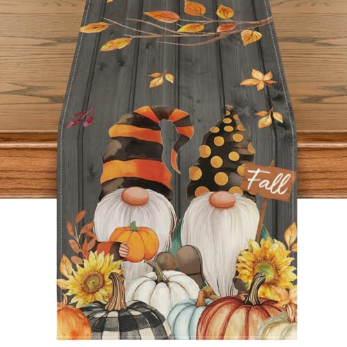 Artoid Mode 13 x 72 Inch Fall Table Runner Black Polyester Home Decor