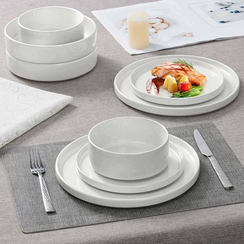 Herogo Speckled Multicolor 24-Piece Dinnerware Set for 6 - Stoneware Plates & Bowls