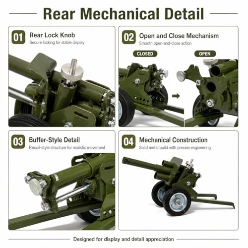 17-Inch Stainless Steel Mini Cannon Model with Adjustable Angle