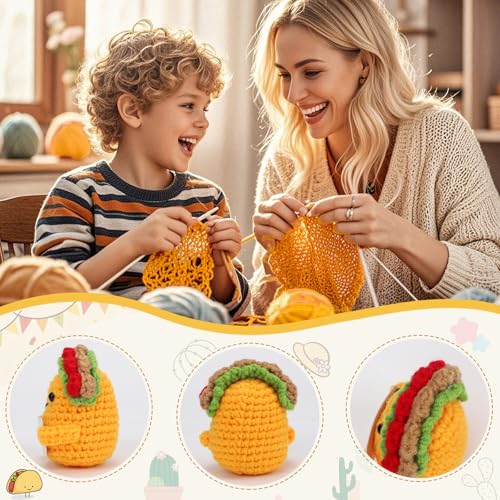 Mini Crochet Taco Gift for Son - Handmade Positive Encouragement Keepsake