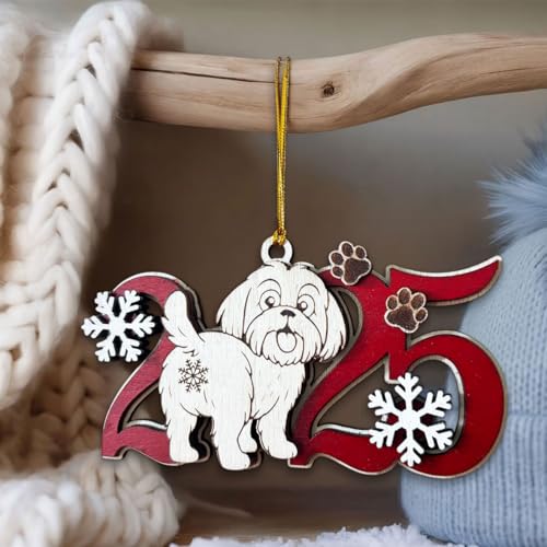 2026 Shih-Tzu Christmas Ornament - Wooden Dog Holiday Decoration, Personalized Pet Keepsake, Cute Puppy Tree Ornament, Dog Lover Gift - Variation of THIS listing