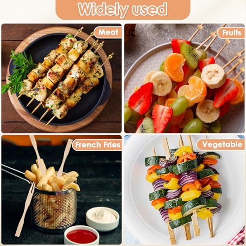Multicolor 400PCS Eco-Friendly Bamboo Cocktail Picks - Fancy Food Skewers for Appetizers & Drinks