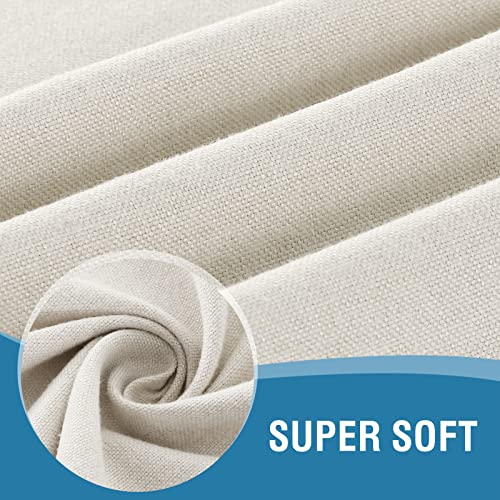 H.VERSAILTEX Linen Textured Tablecloth 60 x 120 Waterproof Decorative Table Cloth Spill-Proof Linen Look Cover for Party Table Extra Soft and Thick Fabric Wrinkle Free, Heather Ivory