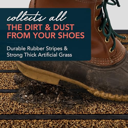 Extra Durable Non-Slip Outdoor Door Mat (30" x 17") Dirt Trapping