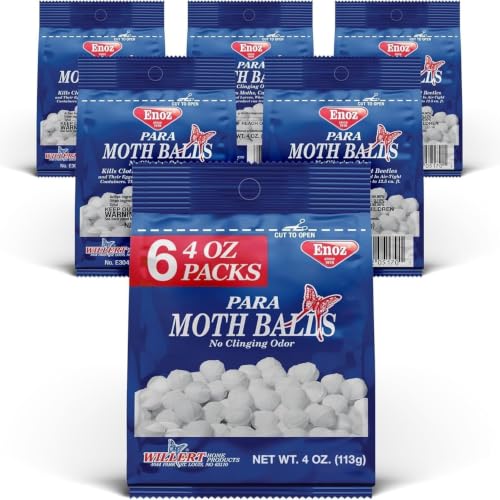 Para Moth Balls 4 Ounce Pack of 6 for Clothes and Storage Protection