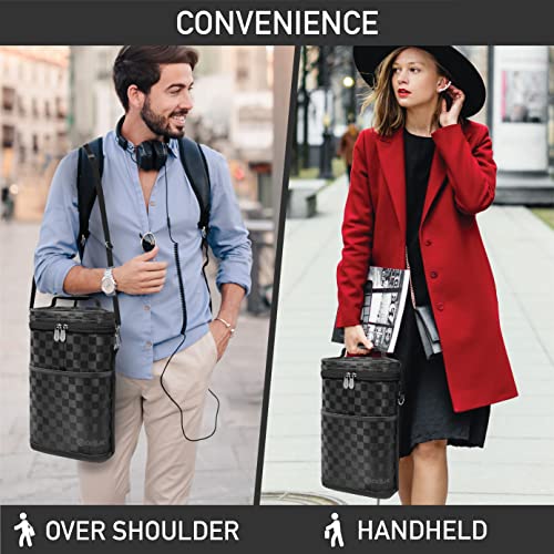 2 Bottle Insulated Wine Carrier Tote - Leakproof Portable Travel Cooler Bag
