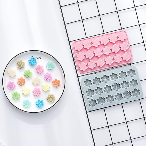 Christmas Snowflake Silicone Molds 18 Cavity - Holiday Baking & Craft Set