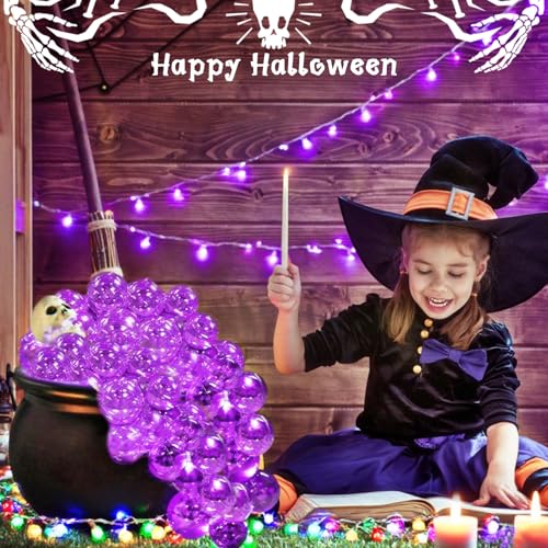 Iridescent Clear Ornament Balls (18 Pack, 4 Sizes) for Halloween & Christmas
