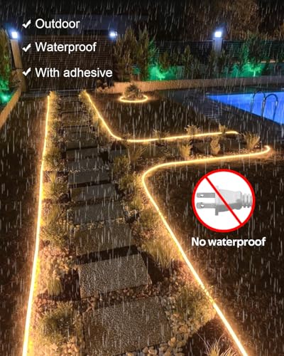 150ft Waterproof COB LED Strip Light, 3000K Warm White 120V Rope Light