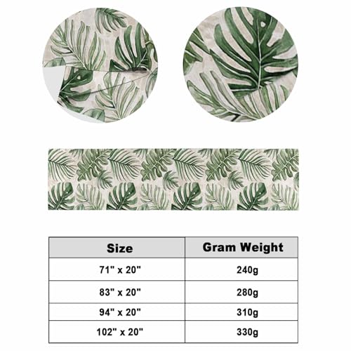 Green Monstera Deliciosa Bed Runner Scarf - Cal King Tropical Bed Throw