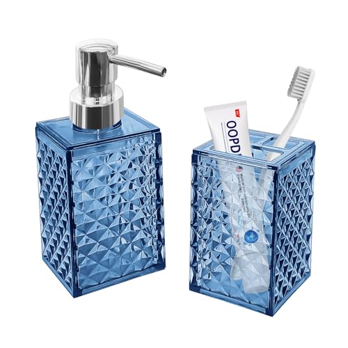 2-Piece Bohemian Bathroom Accessory Set with Soap Dispenser & Holder